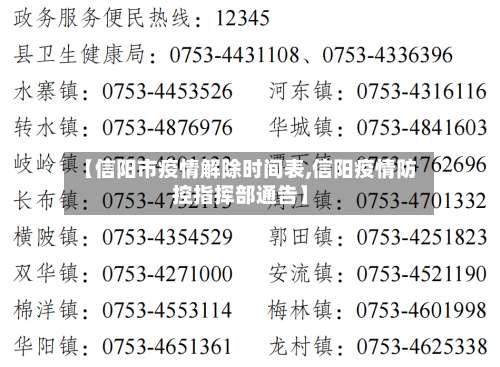 【信阳市疫情解除时间表,信阳疫情防控指挥部通告】-第2张图片