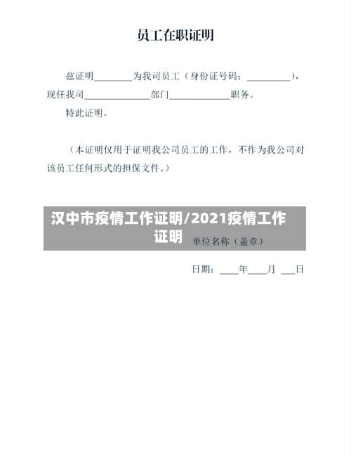 汉中市疫情工作证明/2021疫情工作证明-第3张图片