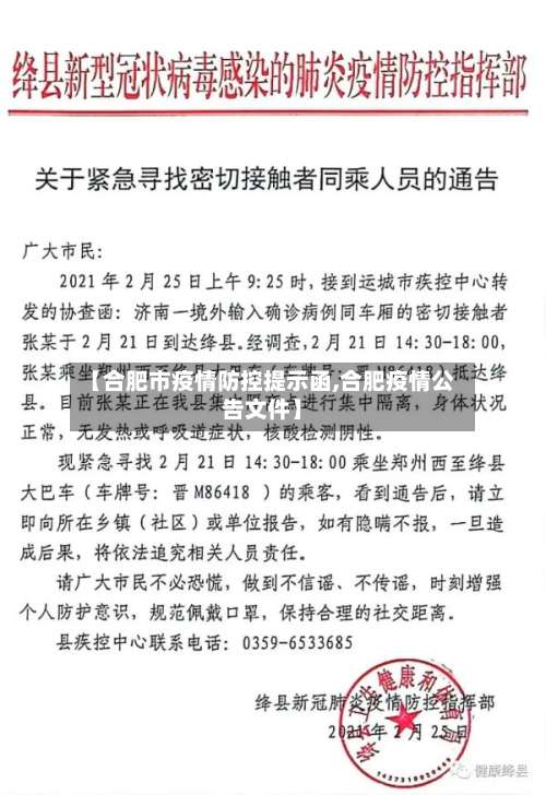 【合肥市疫情防控提示函,合肥疫情公告文件】-第2张图片