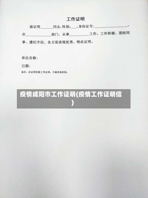 疫情咸阳市工作证明(疫情工作证明信)-第2张图片