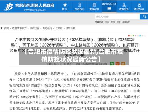 【合肥市疫情防控状况最新,合肥市疫情防控状况最新公告】-第2张图片