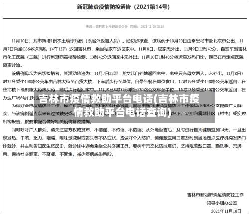 吉林市疫情救助平台电话(吉林市疫情救助平台电话查询)-第3张图片