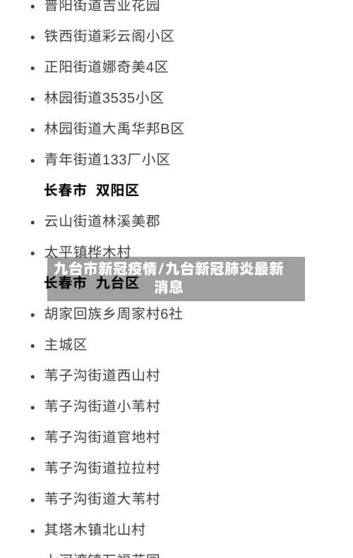 九台市新冠疫情/九台新冠肺炎最新消息-第1张图片
