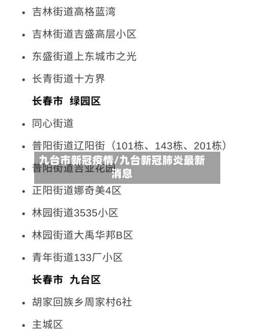 九台市新冠疫情/九台新冠肺炎最新消息-第3张图片